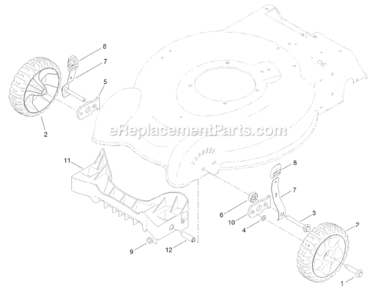 Front Wheel & Height-Of-Cut Assembly Diagram and Parts List for 10604 311000001-311999999 - 2011 Lawn Boy Lawn Mower